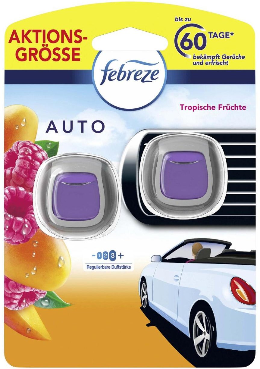 febreze Autoduftspender Tropische Früchte 2x2 ml