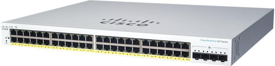 Cisco Switch Business 220-Series 52-Port 1GbE 382W PoE smart managed