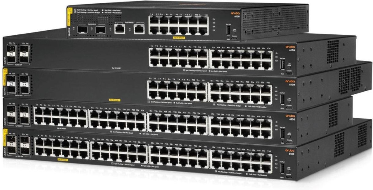 HPE Networking CX6100 Switch 12-Port 1GBase-T 2-Port 10G SFP 2-Port 1GbE 139W Klasse 4 PoE rackfähig