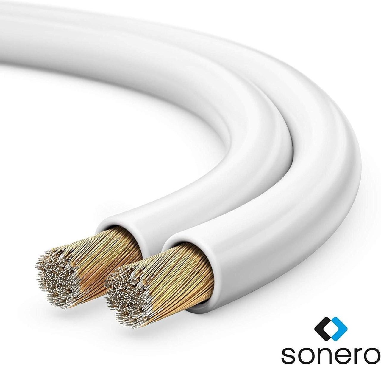 Sonero Lautsprecherkabel 2x0,75mm², CCA 25,0m, weiß