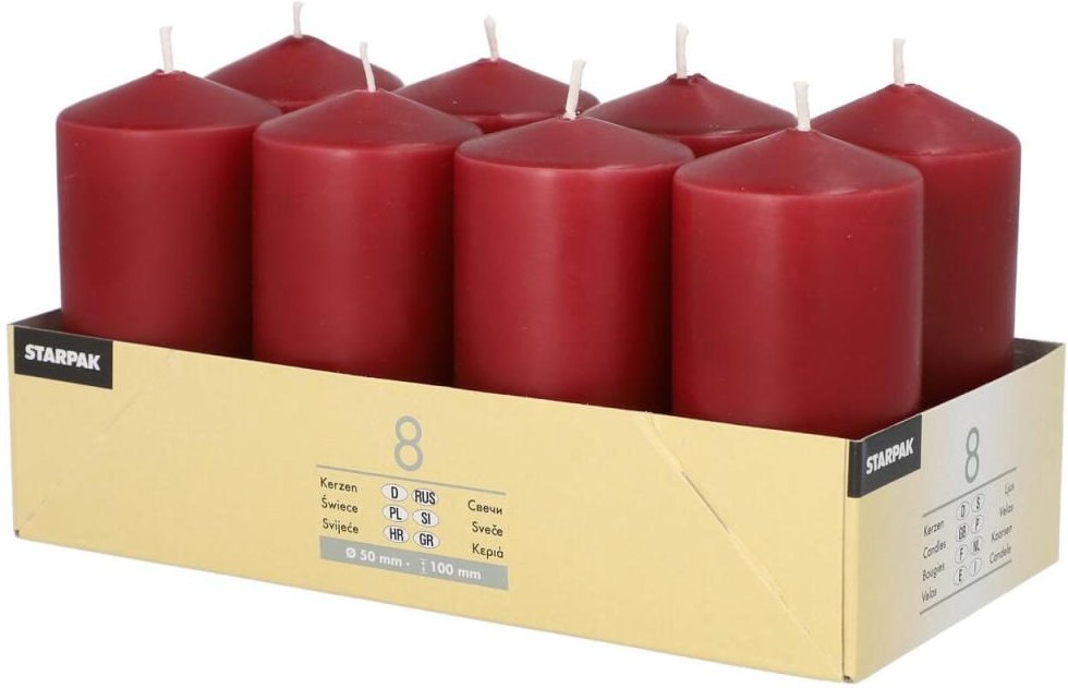 Thumbnail - PAPSTAR Stumpenkerzen 10 cm bordeaux