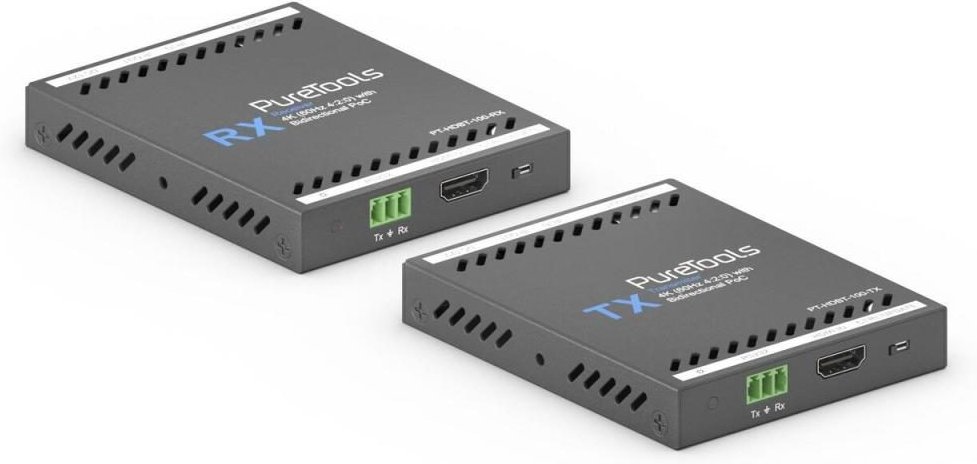 PureTools - HDBaseT Extender Set, 4K HDMI (60Hz 4:2:0) mit bidirektionalem PoC