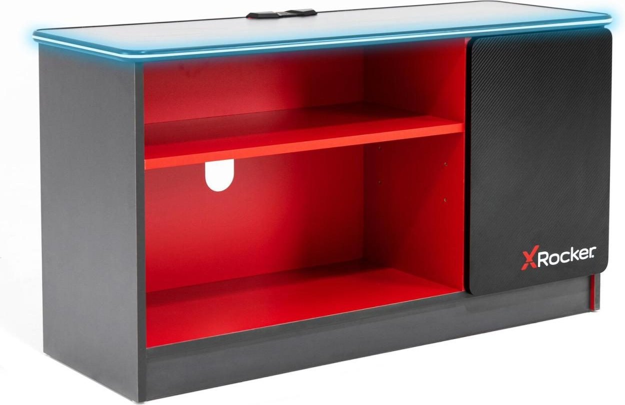 X Rocker Carbon-Tek Gaming TV-Board mit LED-Beleuchtung - grau/rot