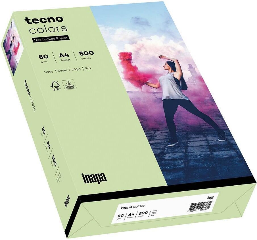 Thumbnail - tecno Kopierpapier colors mittelgrün DIN A4 80 g/qm - 500 Blatt