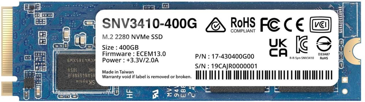 Thumbnail - Synology Enterprise M.2 2280 NVMe PCIe 3.0 x4 SSD Festplatte 400GB