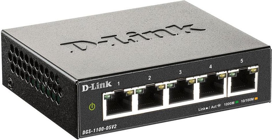 D-Link DGS 1100-05V2 - Switch - Smart - 5 x 10/100/1000 - Desktop - AC 100/240 V