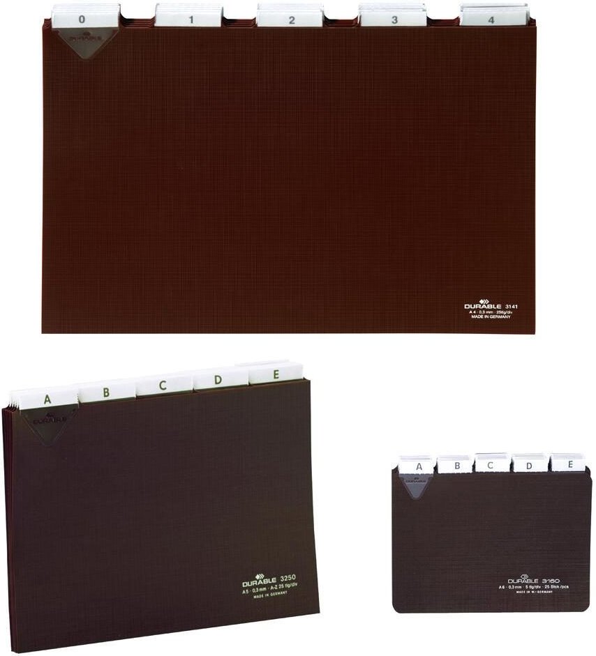 Thumbnail - DURABLE Karteikartenregister A-Z, blanko, Jan.-Dez., 0-31 braun für DIN-A4-Karteikästen