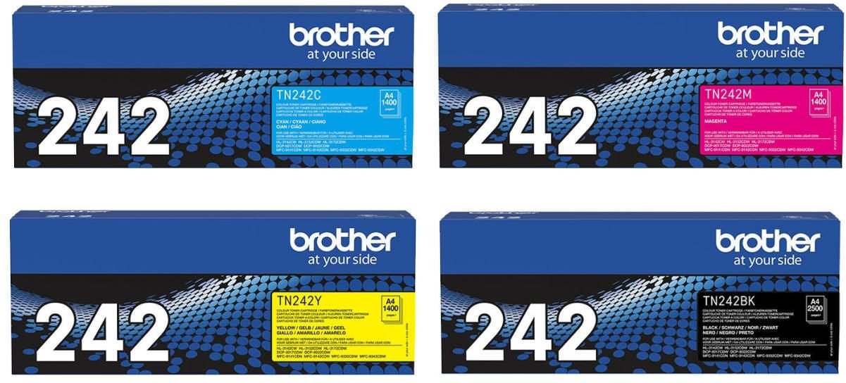 Brother Original TN-242 Toner - 4er Multipack (TN242C, TN242M, TN242Y, TN242BK)