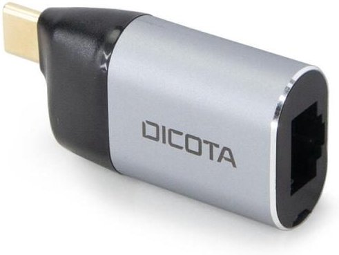 DICOTA Mini-Adapter USB-C zu Ethernet mit Power Delivery
