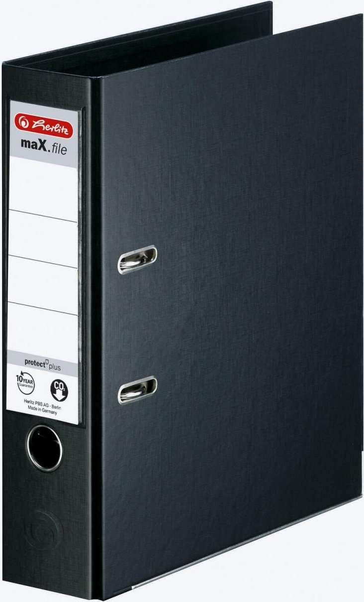 herlitz Ordner Rückenbreite 8 cm DIN A4 Kunststoff schwarz