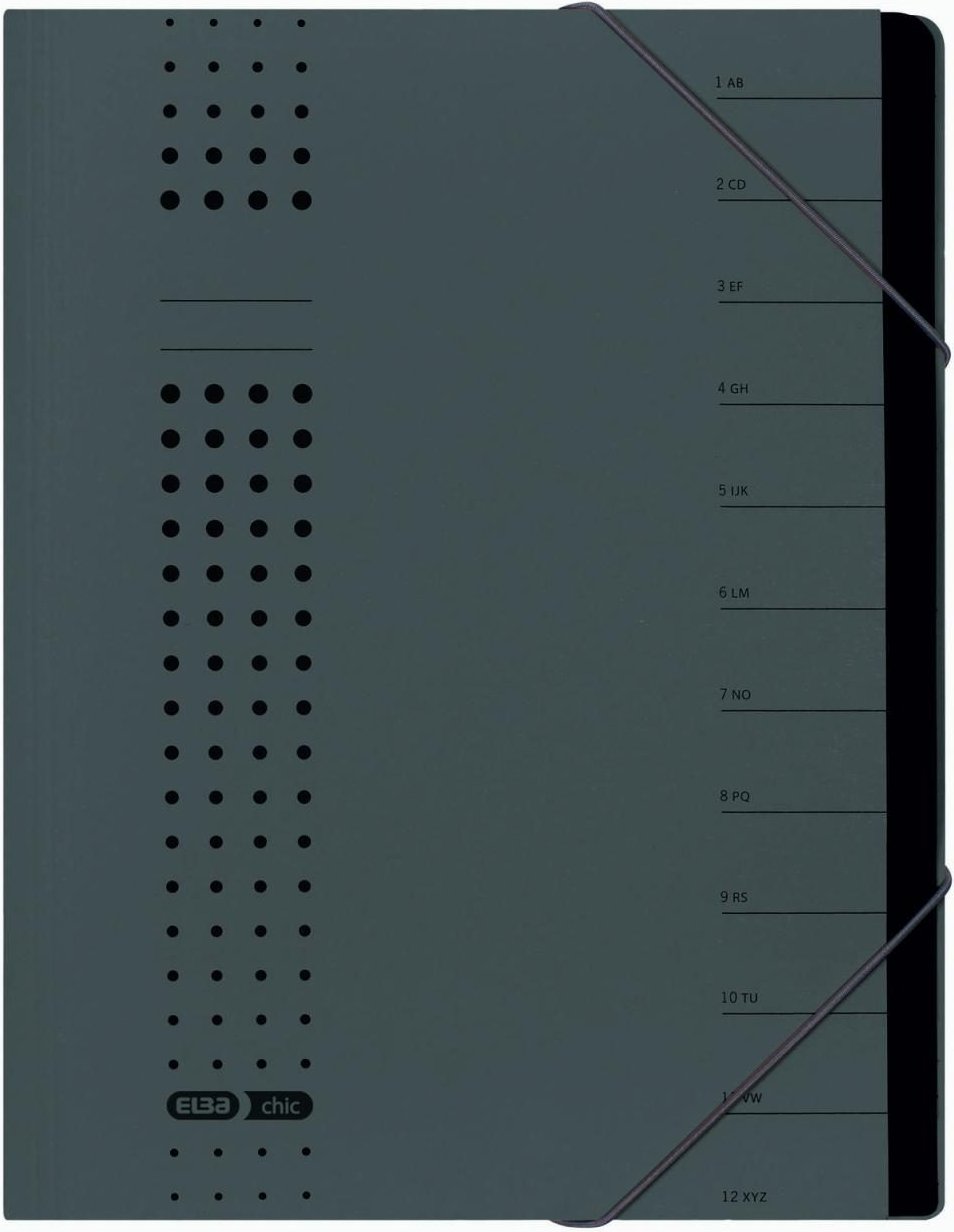 ELBA chic Ordnungsmappen DIN A4 12 -Fach anthrazit