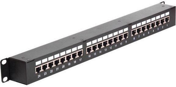 Delock Patch-Panel mit Kopplern RJ-45 x24 Schwarz