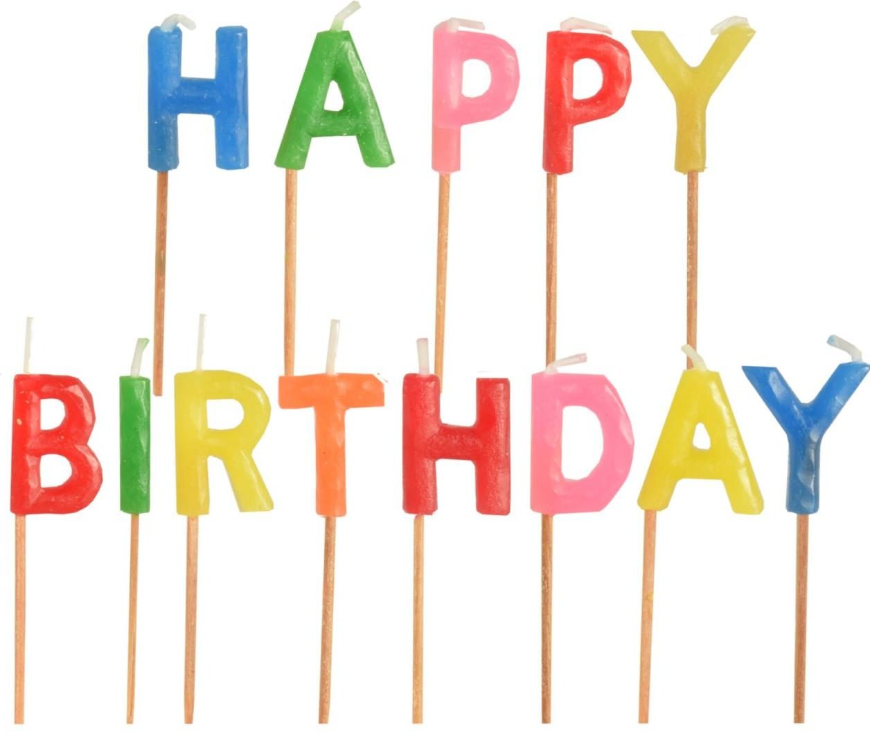 PAPSTAR Happy Birthday Geburtstagskerzen 8 cm mehrfarbig