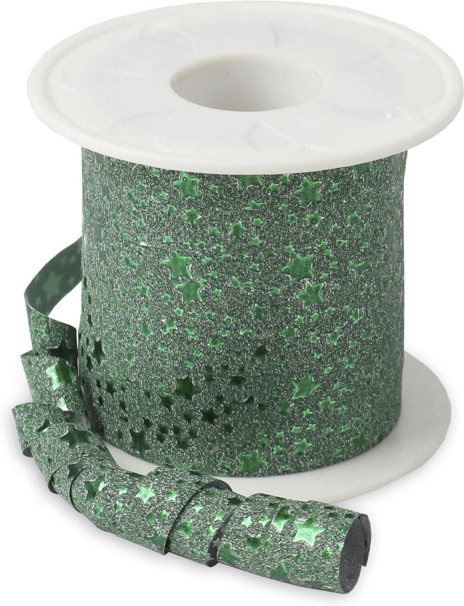 PRÄSENT Geschenkband Glitter 10 mm x 100 m grün
