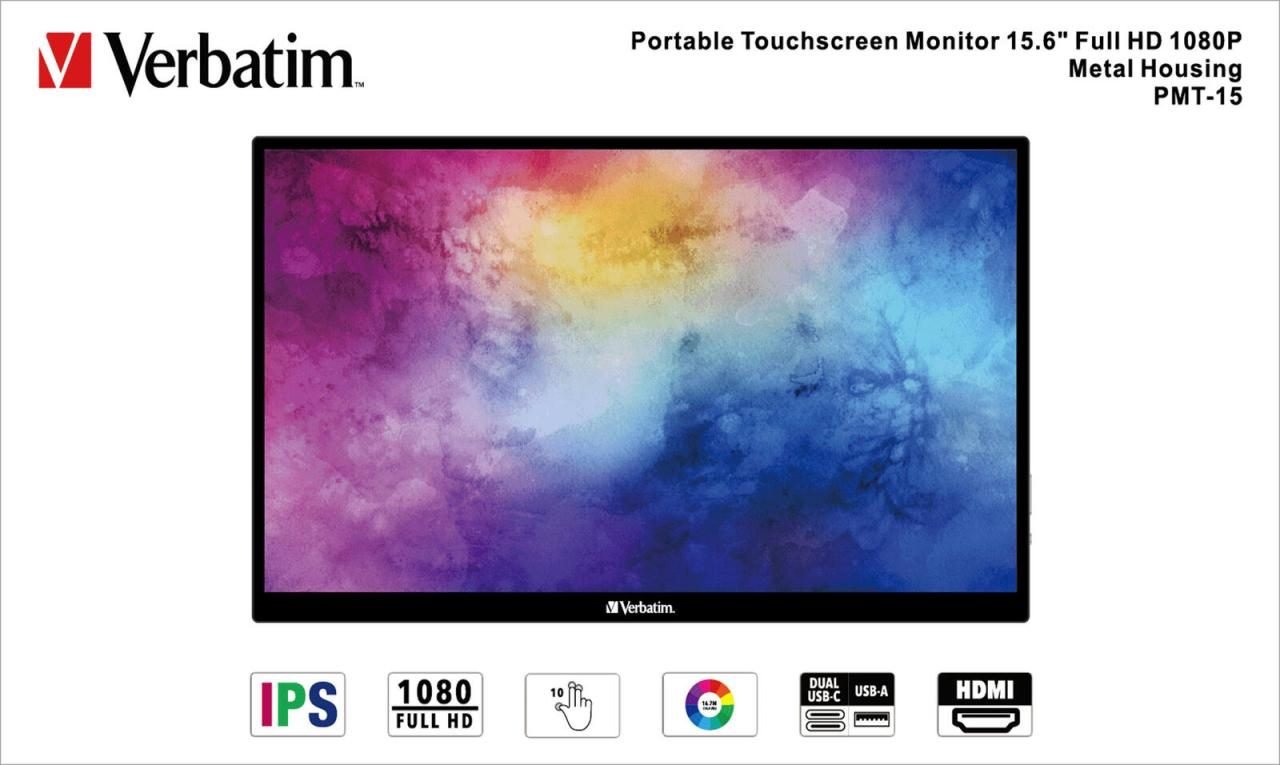 Verbatim Portable PMT-15 Monitor 39,6 cm (15,0 Zoll) schwarz