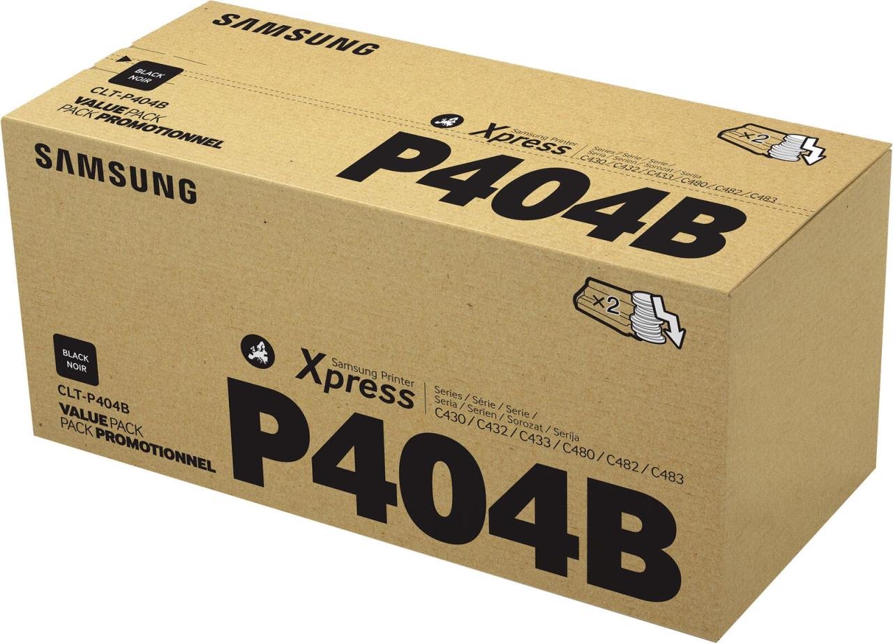 HP Original CLT-P404B Twin-Pack Toner schwarz 3.000 Seiten (CLT-P404B/ELS) für SL-C430/W, SL-C480/W/FN/FW