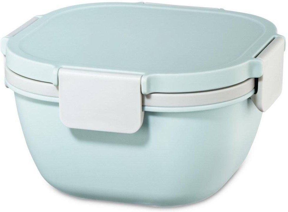 Thumbnail - xavax® Lunchbox Salatbox To Go 10.5 cm hoch 1,4 l pastellblau, grau