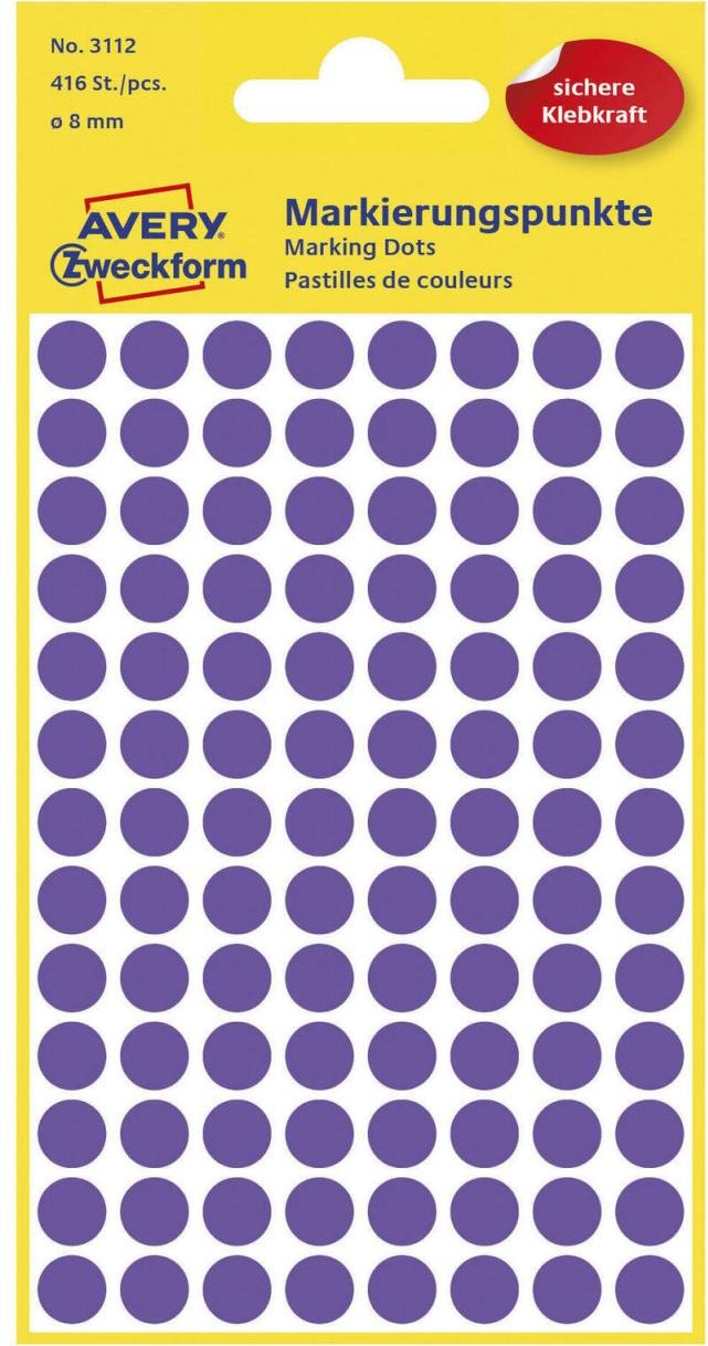 AVERY Zweckform Klebepunkte Ø 8,0 mm violett