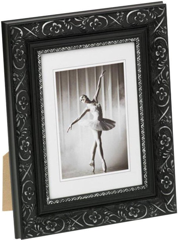 walther design Bilderrahmen Barock 26,9 x 36,9 cm schwarz, silber