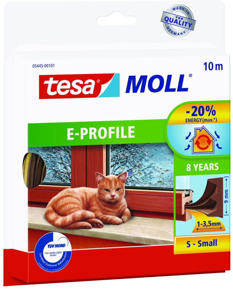 Thumbnail - tesa Dichtungsbänder tesamoll E-Profil Gummidichtung 9 mm x 10 m braun