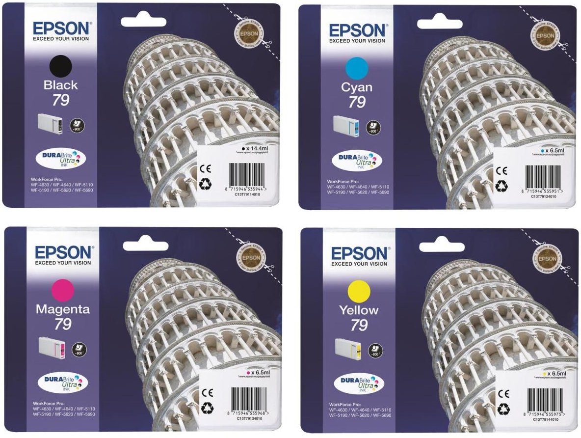 Epson Original 79 Druckerpatronen 4er-Set schwarz, cyan, magenta, gelb (OPC13T79114010)