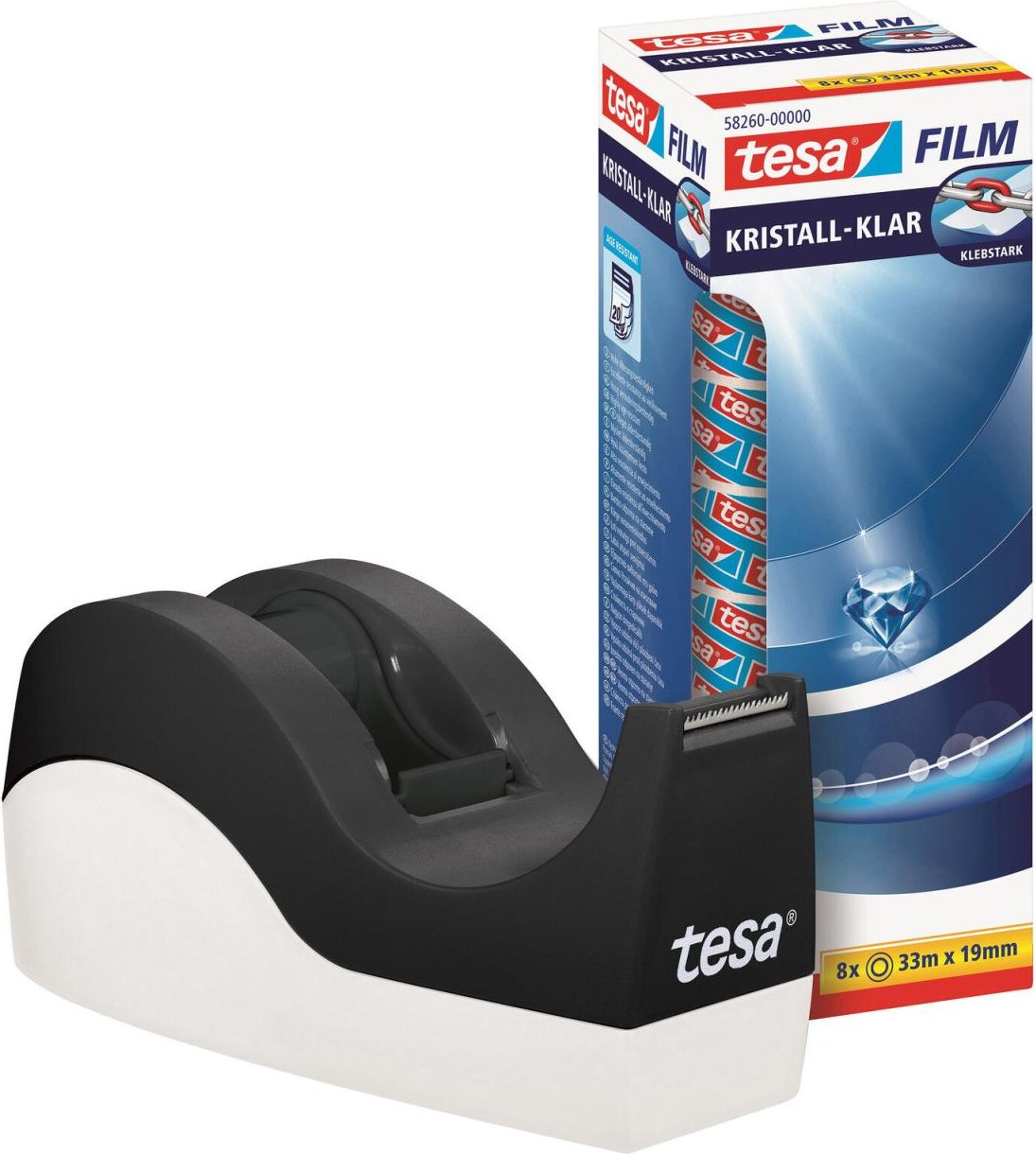 tesa Tischabroller schwarz/weiß