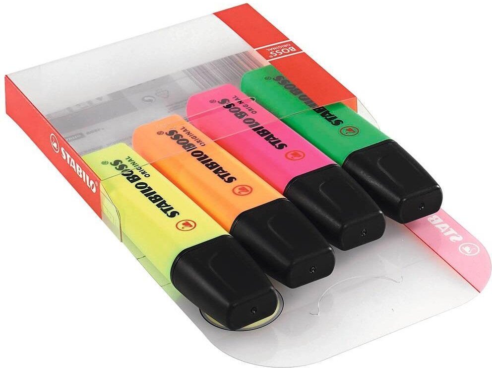 STABILO BOSS ORIGINAL Textmarker - 4er Pack
