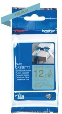 Brother Original P-Touch Farbband TZe-RL34 Gold auf Hellblau (TZERL34)