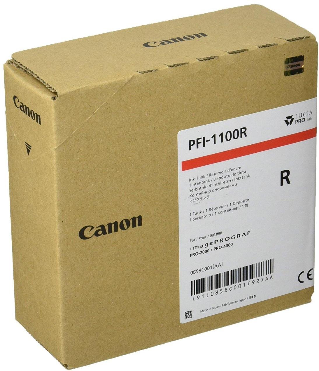 Canon Original PFI-1100R Druckerpatrone - rot (0858C001)