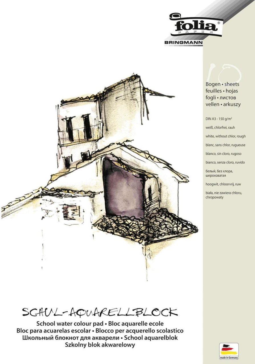 folia Aquarellblock DIN A3 10 Blatt
