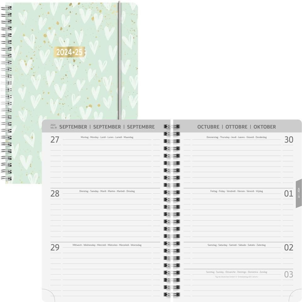 BRUNNEN Schülerkalender Hearts