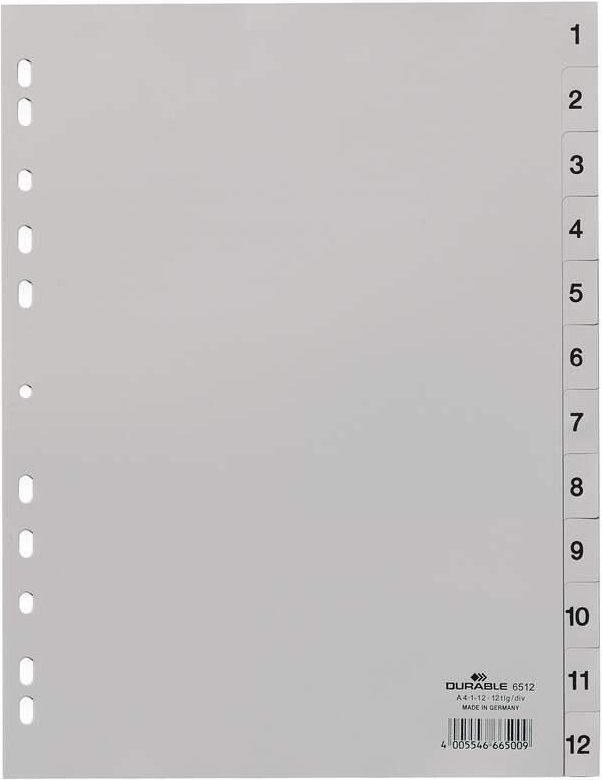 Thumbnail - DURABLE Register A4 1-12 - 12-teilig