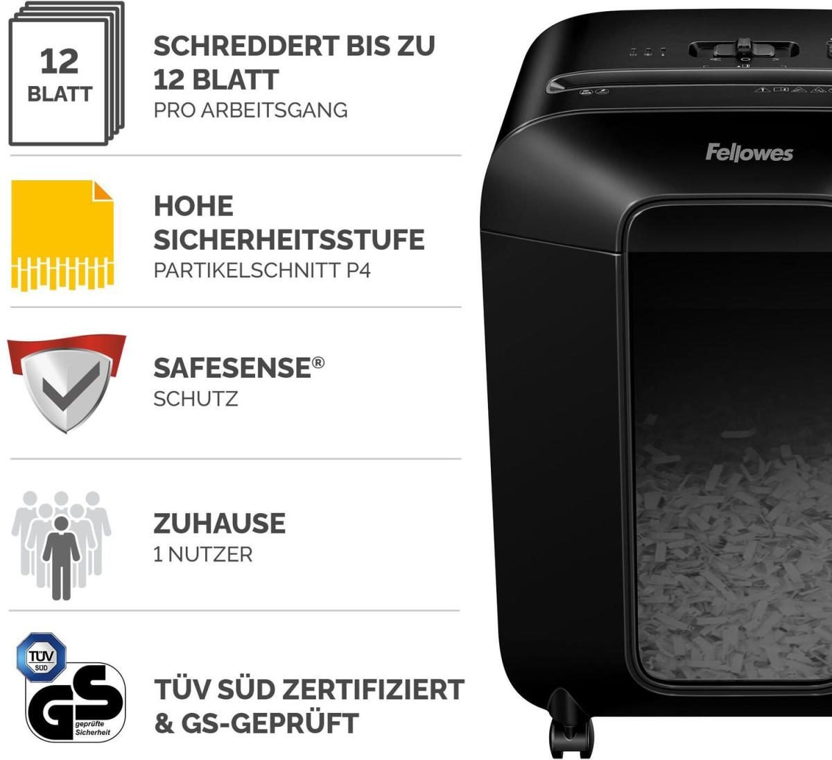 Fellowes Powershred LX85 Aktenvernichter mit Partikelschnitt