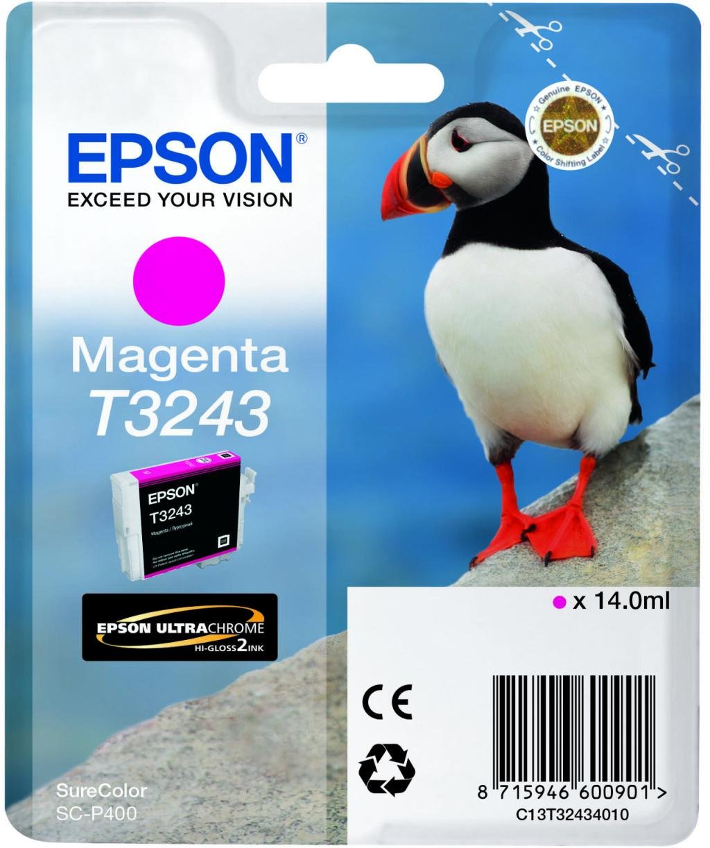 Epson Original T3243 Druckerpatrone Magenta 14ml (C13T32434010)