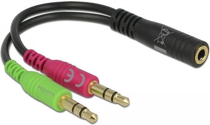 DeLOCK Audioadapter 3,5 mm 4 Pin Klinkenbuchse zu 3,5 mm 3 Pin Klinkenstecker