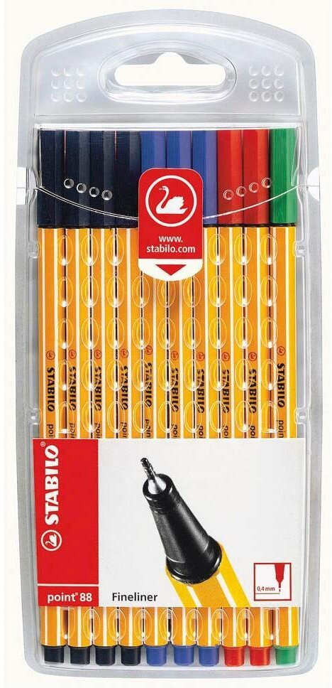 STABILO point 88 Fineliner farbsortiert 0,4 mm - 10 Stück