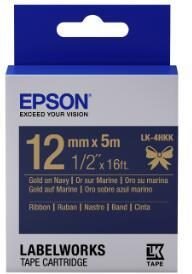 Epson LabelWorks LK-4HKK - Seidig- Gold auf Marine blau Rolle (1,2 cm x 5 m)