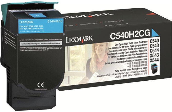X546dtn, X548de/dte Lexmark Original Toner Standard Variante - C54x cyan 2000 Seiten (C540H2CG)