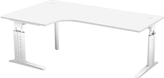 HAMMERBACHER VUS82/W/W höhenverstellbarer Schreibtisch 68 - 86 cm weiß / weiß