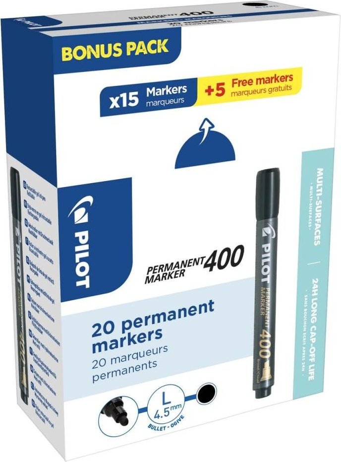 Thumbnail - PILOT 400 Permanentmarker 1.0 - 4.0 mm Schwarz