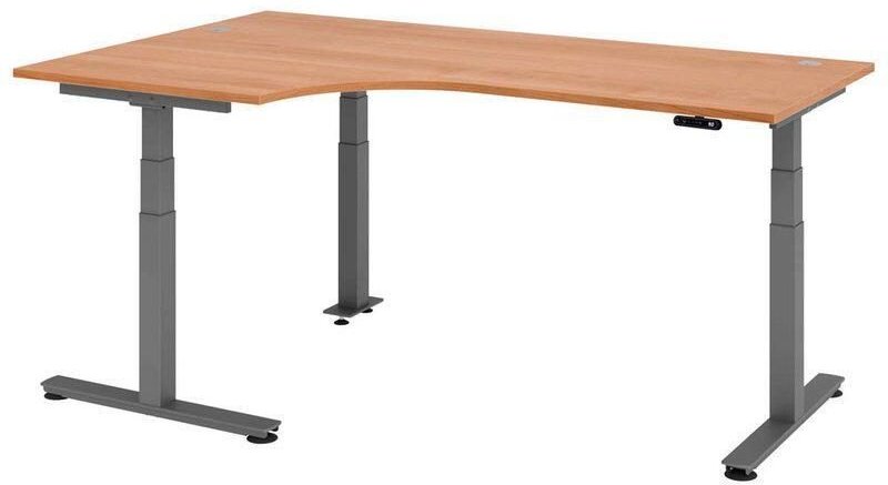 Thumbnail - HAMMERBACHER VXDSM82/N/G elektrisch höhenverstellbarer Schreibtisch 63 - 127 cm nussbaum / grafit