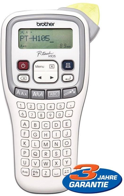 Brother P-touch H105 Beschriftungsgerät (180 dpi, 20 mm/Sek., Schriftbandbreiten 3,5/6/9/12 mm)(PTH105ZG1)