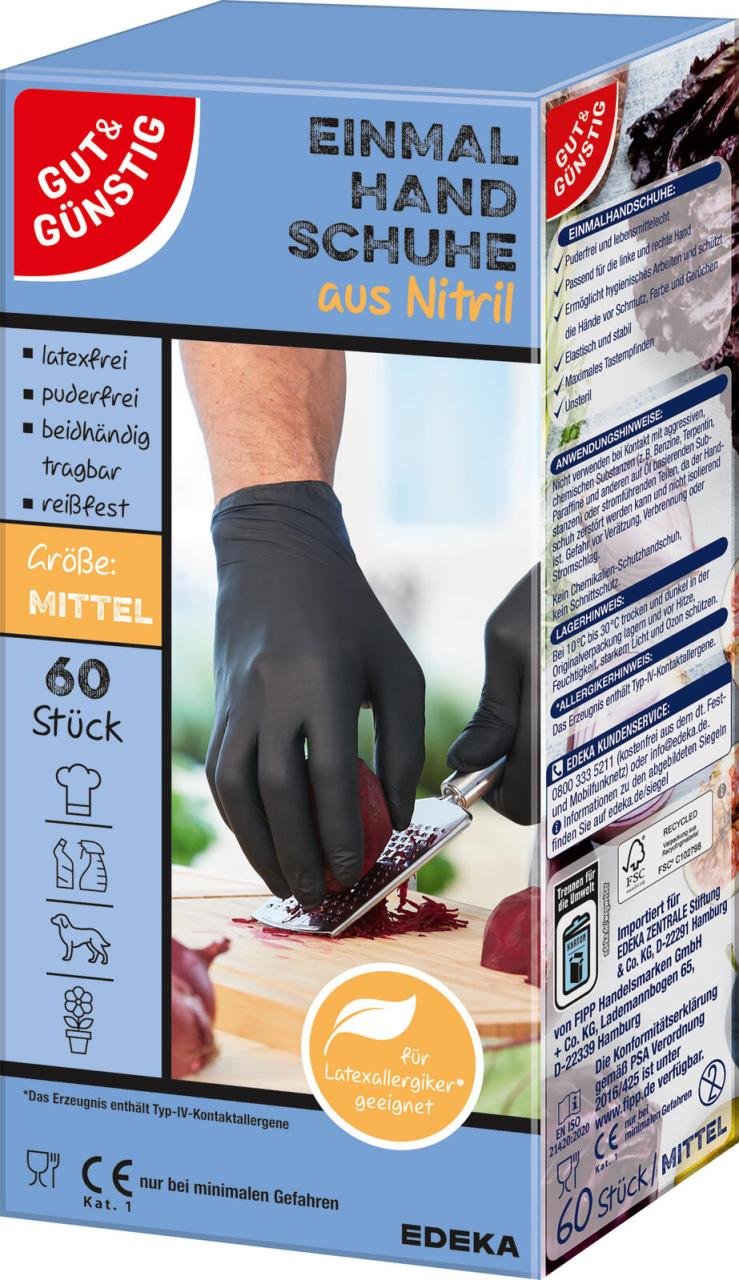 GUT&GÜNSTIG Einmalhandschuhe M schwarz