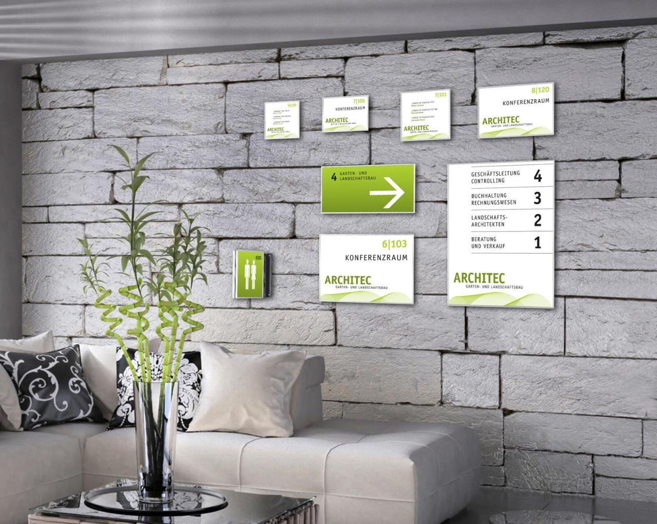 SignSystems® Türschild 12,0 x 12,0 cm silber