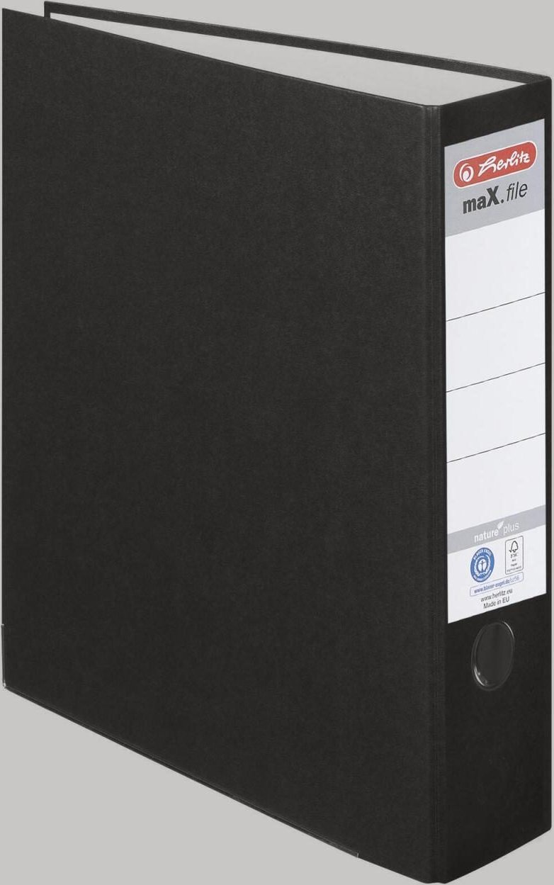 herlitz Ordner Rückenbreite 8 cm DIN A4 Karton schwarz