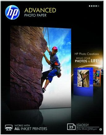 HP Advanced Glossy Photo Paper - Fotopapier, glänzend - 130 x 180 mm - 25 Blatt - für Deskjet 2050 J510, 3050 J610 Envy
