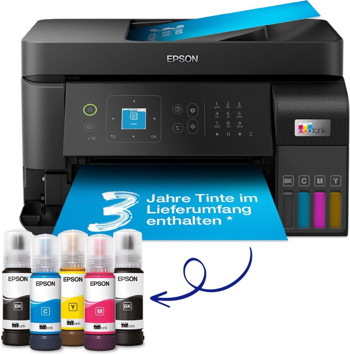 3 Jahre erweiterbare Garantie gratis nach Registrierung* Epson EcoTank ET-4810 A4-Tintentank-Multifunktionsdrucker