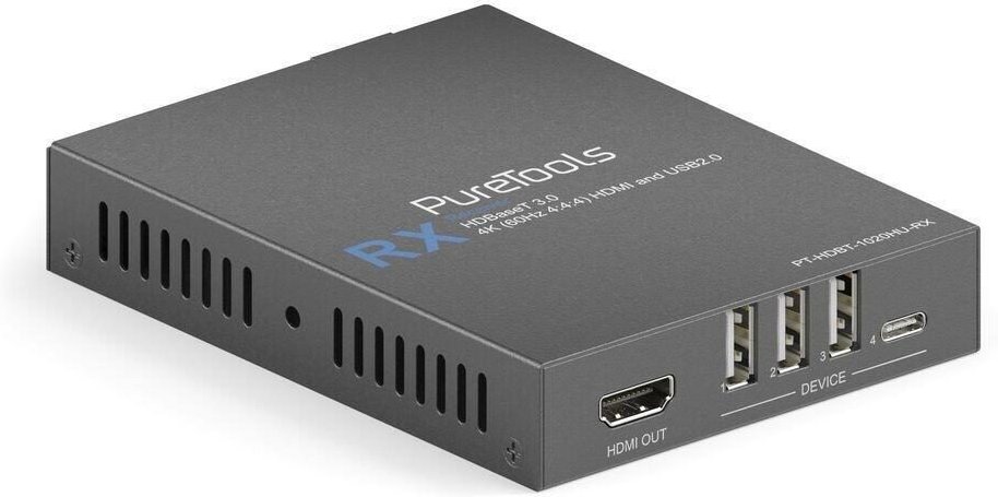 PureTools - HDBaseT HDMI und USB2.0 Receiver - HDBaseT 3.0 - 4K (60Hz 4:4:4) HDMI und USB 2.0