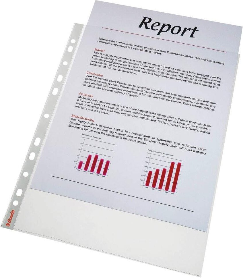 Esselte Prospekthüllen DIN A4 0,09 mm transparent - 100 Stück