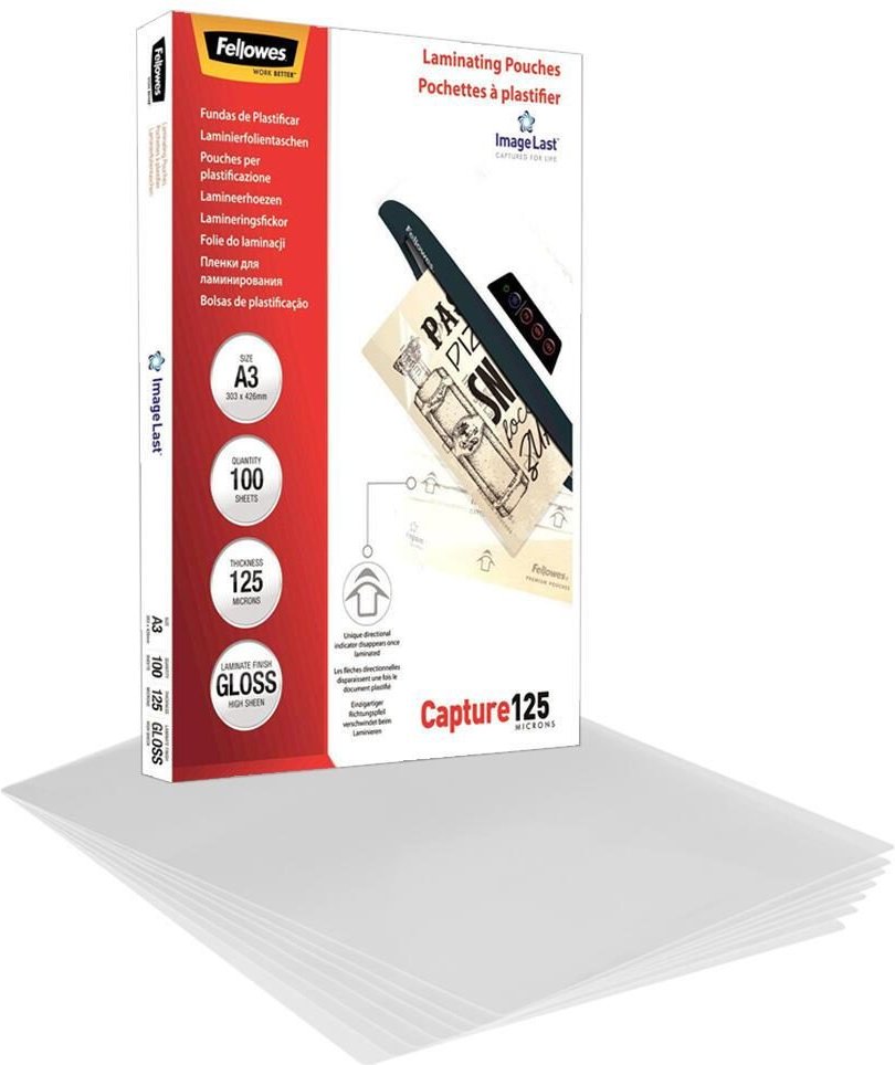 Fellowes Laminierfolien glänzend 125 mikron A3